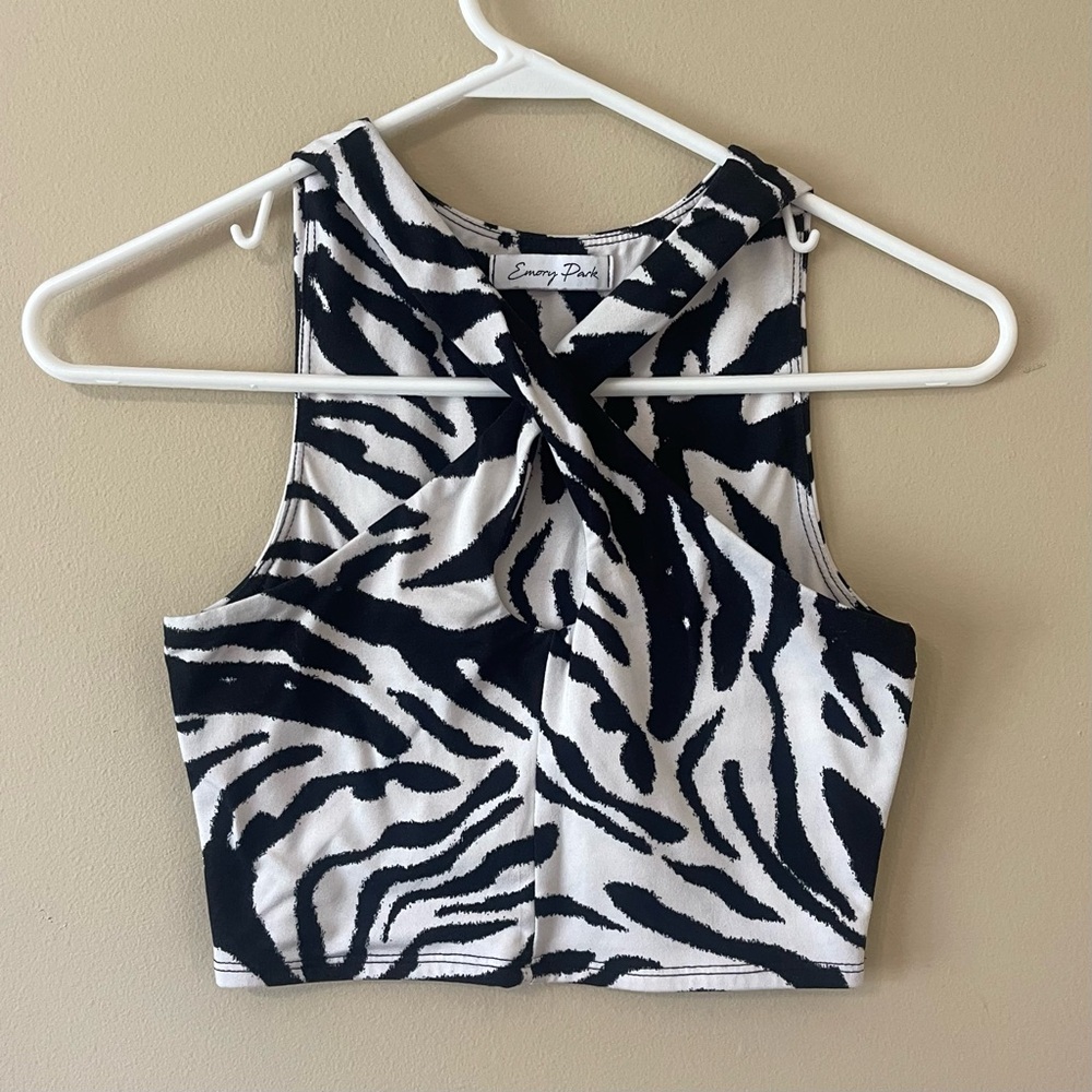 Emory Park Zebra Cross Crop Top